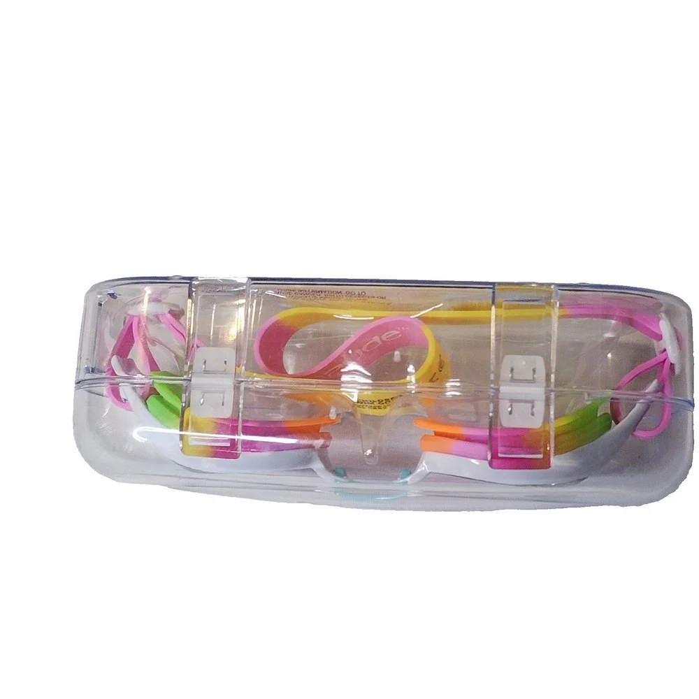 Aqua2ude Kids Swim Goggles BLUE  - PINK - LIGHT BLUE Ages 6+ Protective Case NEW